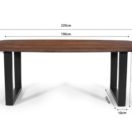 Eettafel 220x100 - Mango hout Bruin