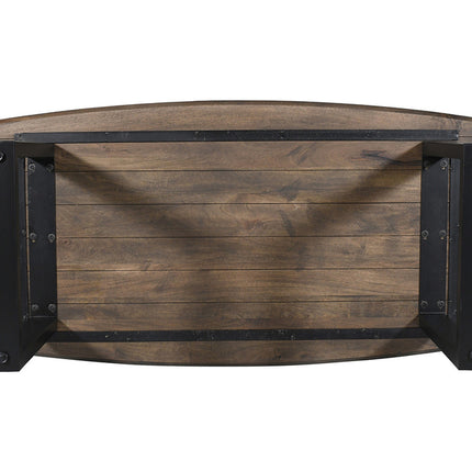 Eettafel 220x100 - Ovaal mango hout tabaco