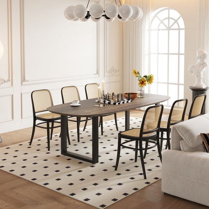 Eettafel 220x100 - Ovaal mango hout tabaco