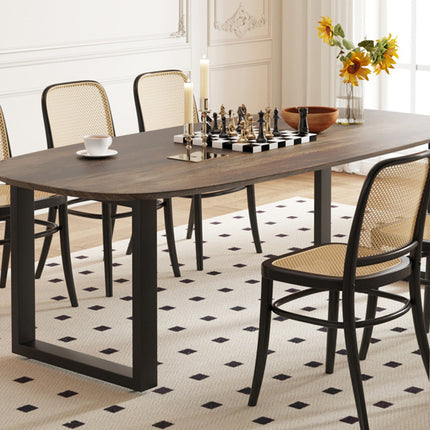 Eettafel 220x100 - Ovaal mango hout tabaco