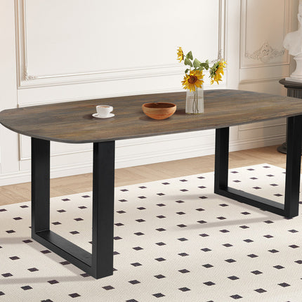 Eettafel 220x100 - Ovaal mango hout tabaco