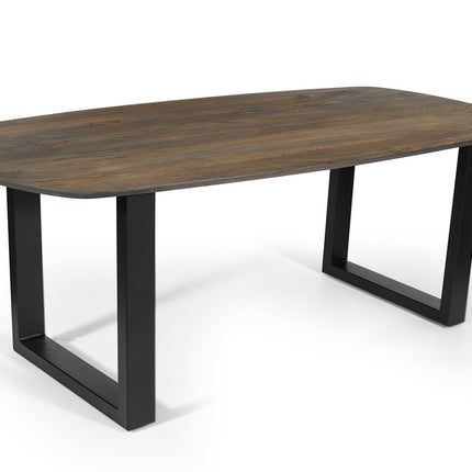 Eettafel 220x100 - Ovaal mango hout tabaco
