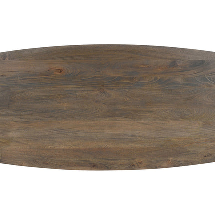 Eettafel 220x100 - Ovaal mango hout tabaco