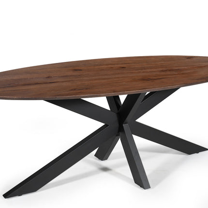 Eettafel  220x100 Ovaal -  Bruin mango hout