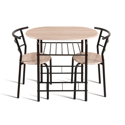 Tafelset 'Adam' Zwart metaal Decor sonoma (1c)