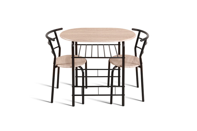 Tafelset 'Adam' Zwart metaal Decor sonoma (1c)