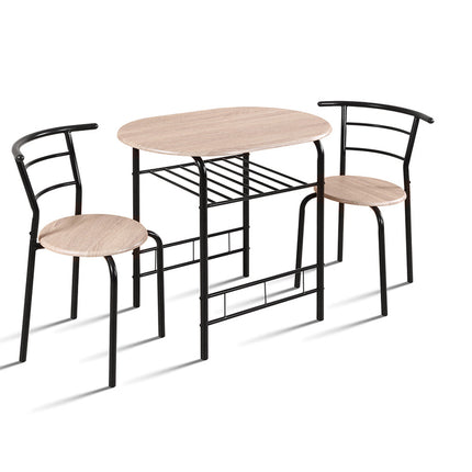 Tafelset 'Adam' Zwart metaal Decor sonoma (1c)