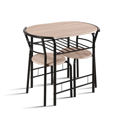 Tafelset 'Adam' Zwart metaal Decor sonoma (1c)