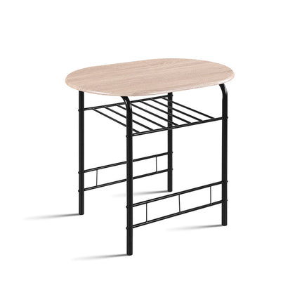 Tafelset 'Adam' Zwart metaal Decor sonoma (1c)