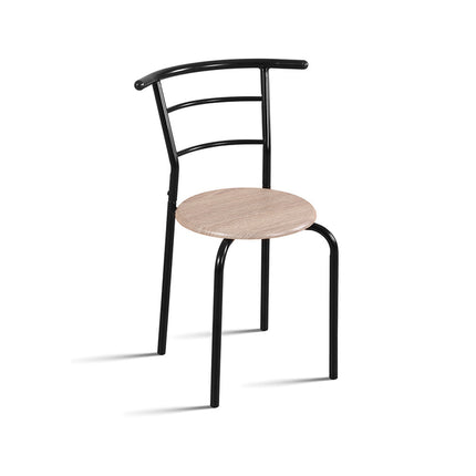 Tafelset 'Adam' Zwart metaal Decor sonoma (1c)