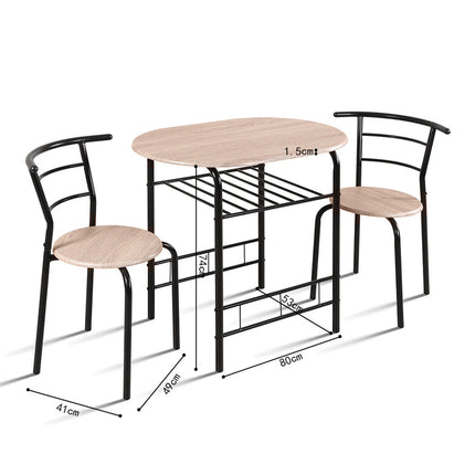 Tafelset 'Adam' Zwart metaal Decor sonoma (1c)