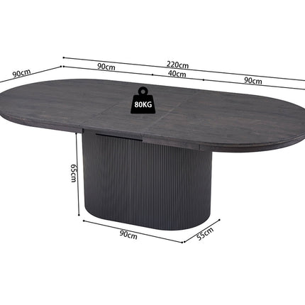 Eettafel Uitschuifbare  180-220 cm Ovaal