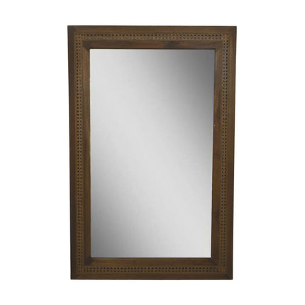 Rechthoekige Spiegel-120x3x80-Naturel-Rotan/Teak