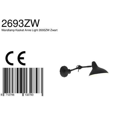 Wandlamp Anne Kasket 2693ZW Zwart