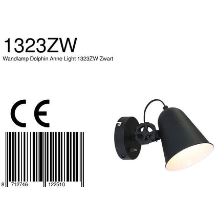 Wandlamp Dolphin 1323ZW Zwart
