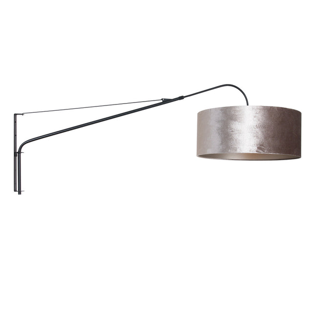 Wandlamp Elegant Classy 2574ZW+K1066GS Zwart-Fluweel Zilver