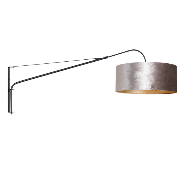Wandlamp Elegant Classy 2574ZW+K1066GS Zwart-Fluweel Zilver