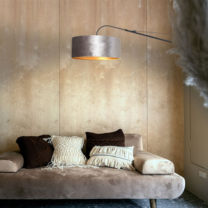 Wandlamp Elegant Classy 2574ZW+K1066GS Zwart-Fluweel Zilver