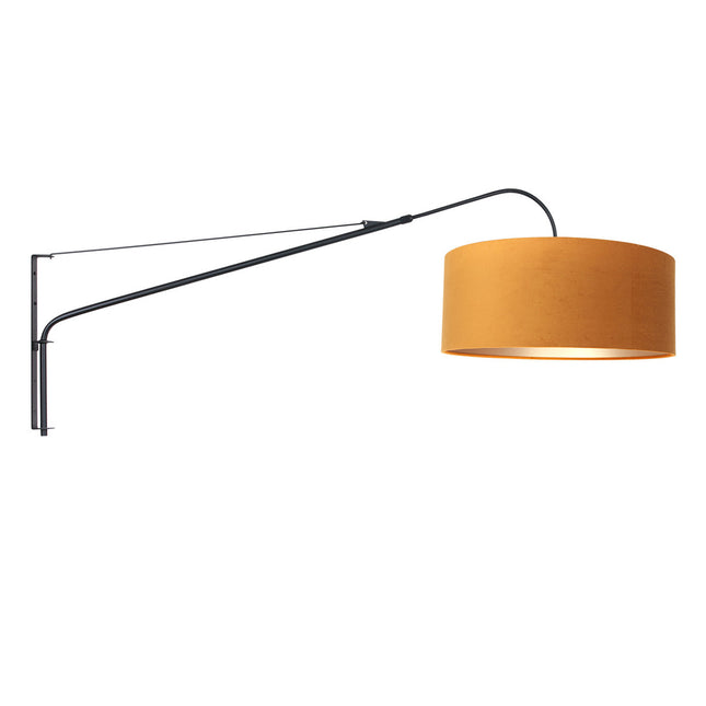 Wandlamp Elegant Classy 2574ZW+K1066KS Zwart-Fluweel Goud