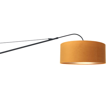 Wandlamp Elegant Classy 2574ZW+K1066KS Zwart-Fluweel Goud