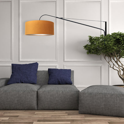 Wandlamp Elegant Classy 2574ZW+K1066KS Zwart-Fluweel Goud