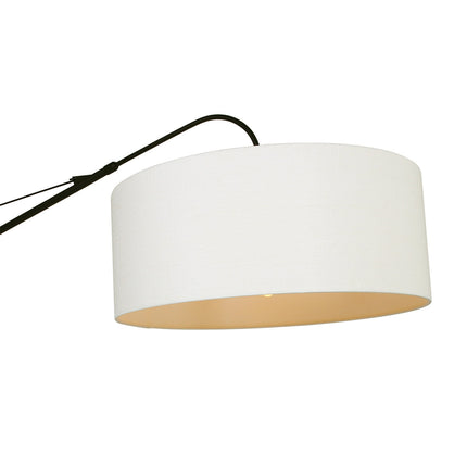 Wandlamp Elegant Classy 2574ZW+K1066QS Zwart-Wit Linnen