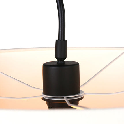 Wandlamp Elegant Classy 2574ZW+K1066QS Zwart-Wit Linnen