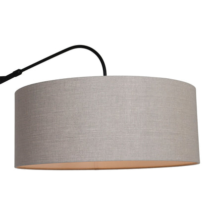 Wandlamp Elegant Classy 2574ZW+K1066RS Zwart-Grijs Linnen