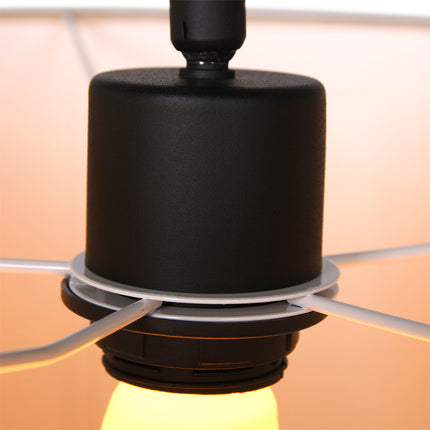 Wandlamp Elegant Classy 2574ZW+K1066RS Zwart-Grijs Linnen