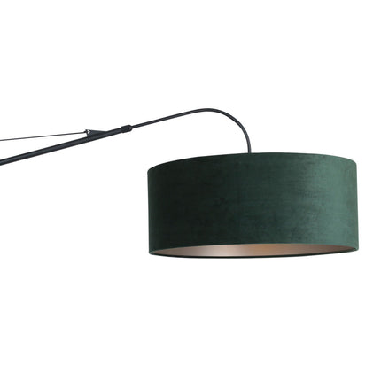 Wandlamp Elegant Classy 2574ZW+K1066VS Zwart-Fluweel Groen