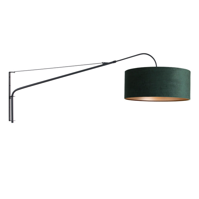 Wandlamp Elegant Classy 2574ZW+K1066VS Zwart-Fluweel Groen