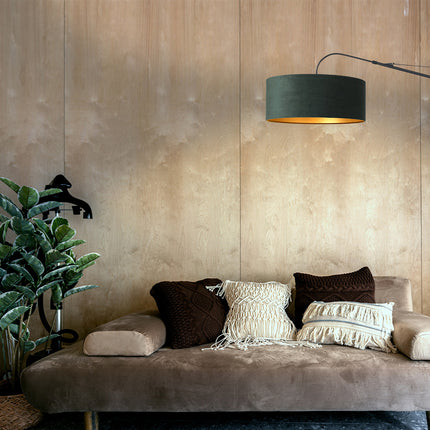 Wandlamp Elegant Classy 2574ZW+K1066VS Zwart-Fluweel Groen