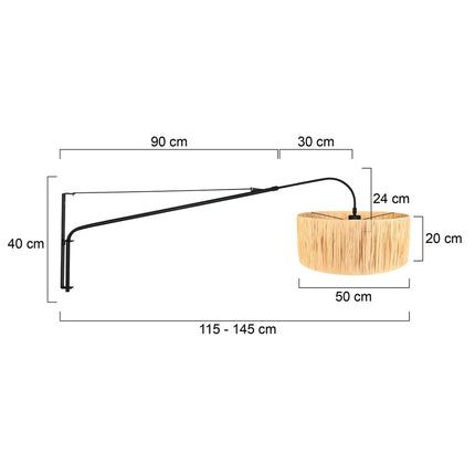 Wandlamp Elegant Classy 3700ZW Zwart