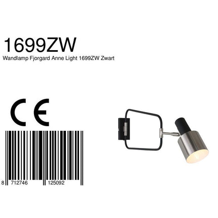 Wandlamp Fjorgard 1699ZW Zwart