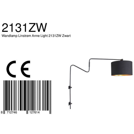 Wandlamp Linstrøm 2131ZW Zwart