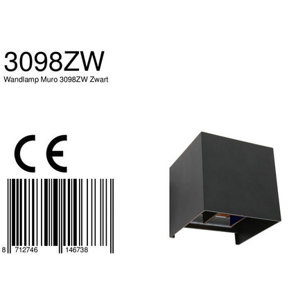 Wandlamp Muro 3098ZW Zwart