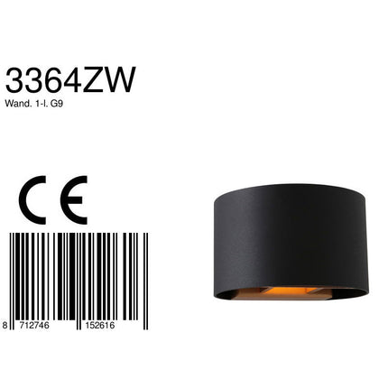 Wandlamp Muro 3364ZW Zwart