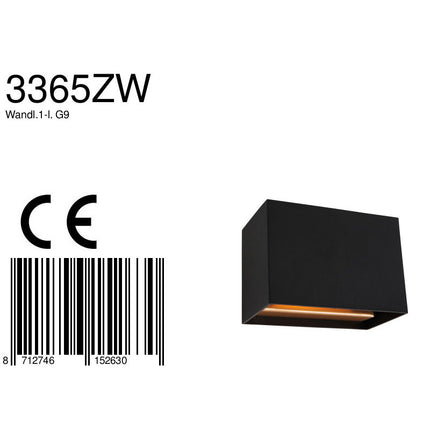 Wandlamp Muro 3365ZW Zwart
