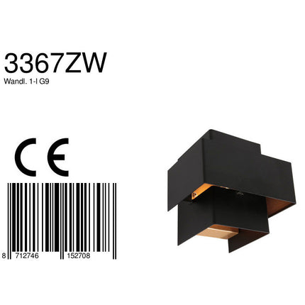 Wandlamp Muro 3367ZW Zwart