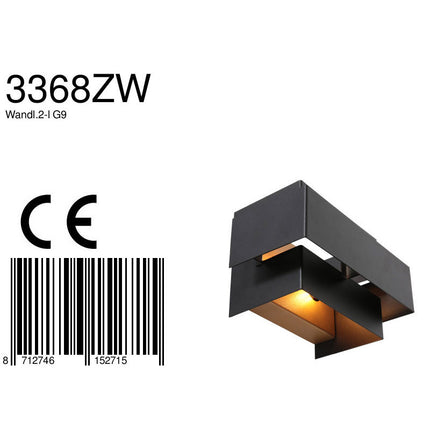 Wandlamp Muro 3368ZW Zwart