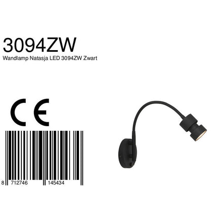 Wandlamp Natasja LED 3094ZW Zwart