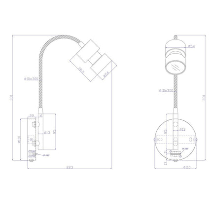 Wandlamp Natasja LED 3094ZW Zwart
