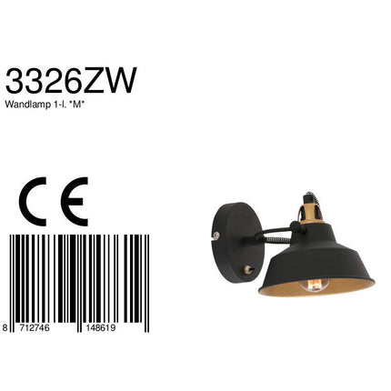 Wandlamp Nové 3326ZW Zwart