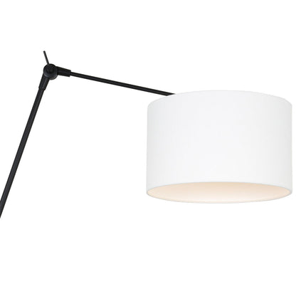 Wandlamp Prestige Chic 7396ZW+K7396QS Zwart-Wit Linnen