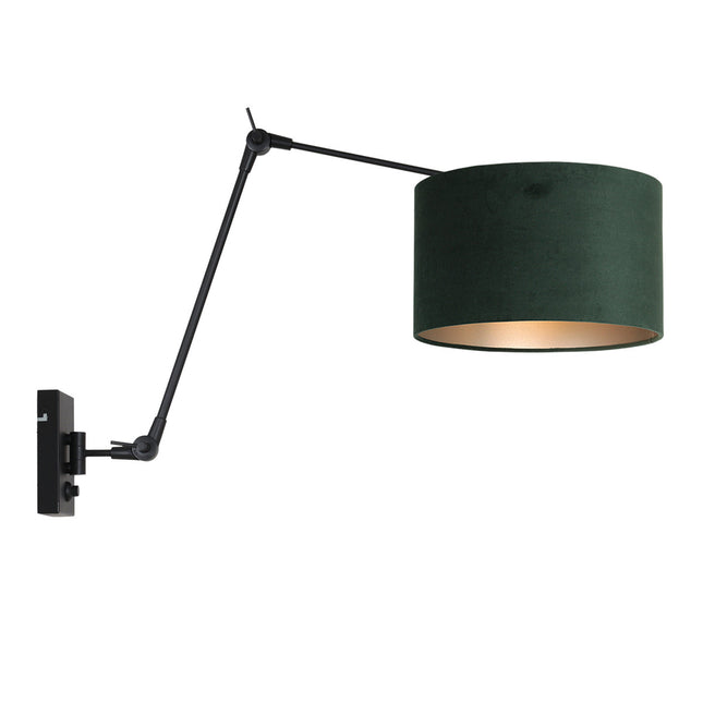 Wandlamp Prestige Chic 7396ZW+K7396VS Zwart-Fluweel Groen