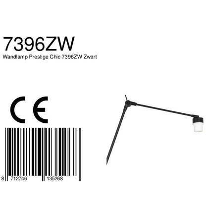 Wandlamp Prestige Chic 7396ZW Zwart