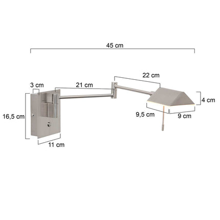 Wandlamp Retina 3402ST Staal