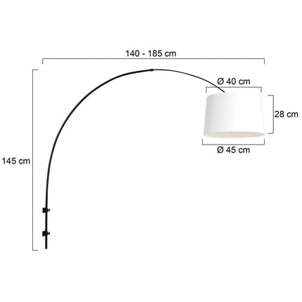 Wandlamp Sparkled Light 1481ZW+K10012S Zwart-Wit Chintz