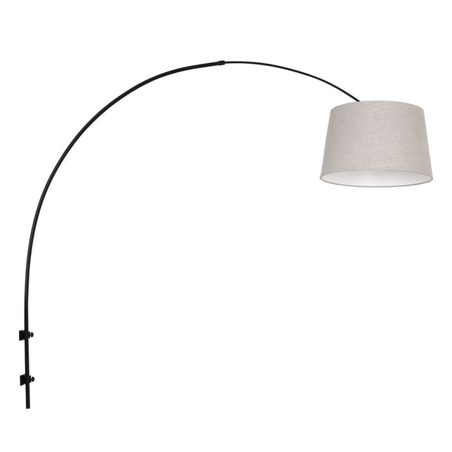 Wandlamp Sparkled Light 1481ZW+K1001RS Zwart-Grijs Linnen