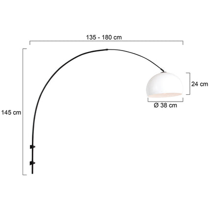 Wandlamp Sparkled Light 1481ZW+K10610S Zwart-Wit Kunststof